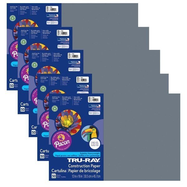 Tru-Ray® Construction Paper, Slate, 12x18in, PK250, Pacon, Mfr#: P103060
